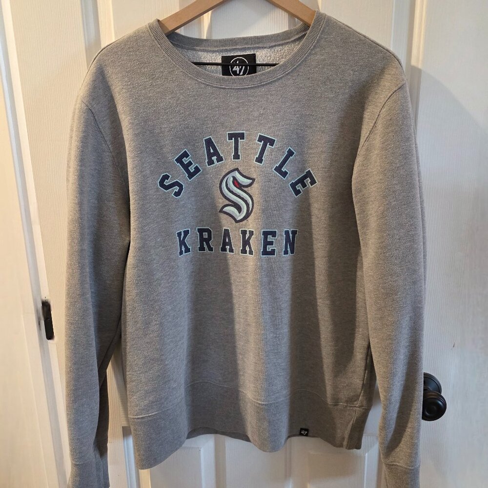 Seattle Kraken NHL ’47 Brand Gray Crewneck Sweatshirt Size L